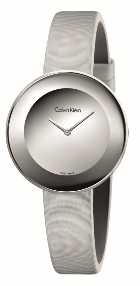  Shop Authentic Calvin Klein Chic Silver Dial White Leather Strap Watch for Women - K7N23UP8 - Luxxuri