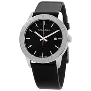  Shop Authentic Calvin Klein Steady Black Dial Black Leather Strap Watch for Women - K7Q211C1 - Luxxuri