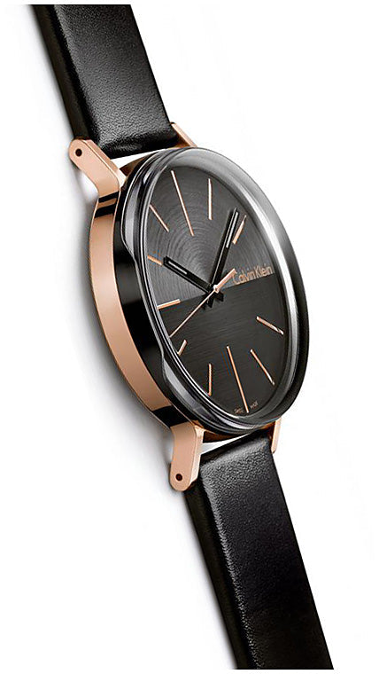  Shop Authentic Calvin Klein Boost Black Dial Black Leather Strap Watch for Men - K7Y21TCZ - Luxxuri