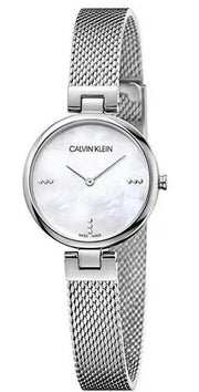  Shop Authentic Calvin Klein Authentic Mother of Pearl Dial Silver Mesh Bracelet Watch for Women - K8G2312E - Luxxuri