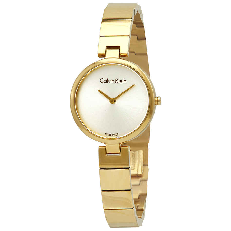 Shop Authentic Calvin Klein Authentic Silver Dial Gold Steel Strap Watch for Women - K8G23546 - Luxxuri