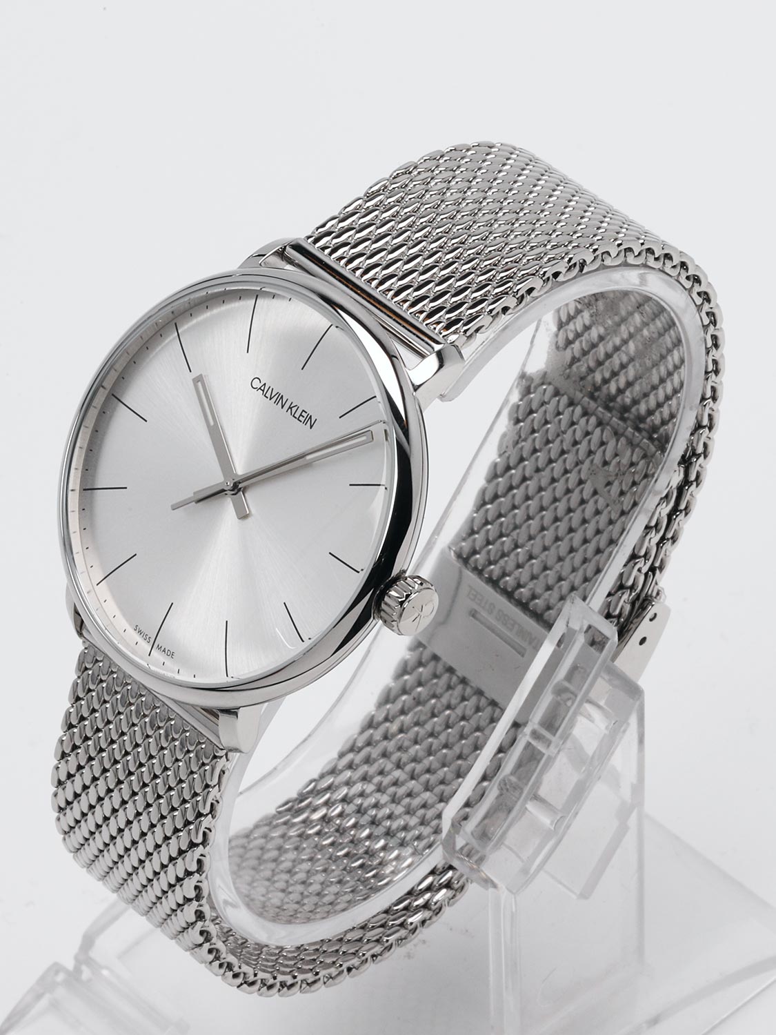  Shop Authentic Calvin Klein White Dial Silver Mesh Bracelet Watch for Women - K8M21126 - Luxxuri
