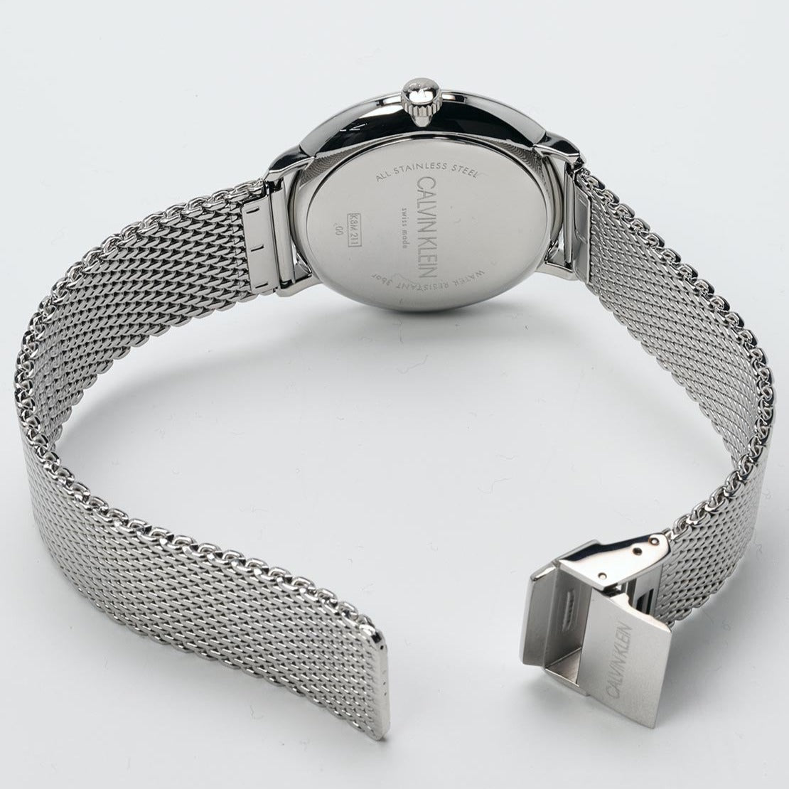  Shop Authentic Calvin Klein White Dial Silver Mesh Bracelet Watch for Women - K8M21126 - Luxxuri