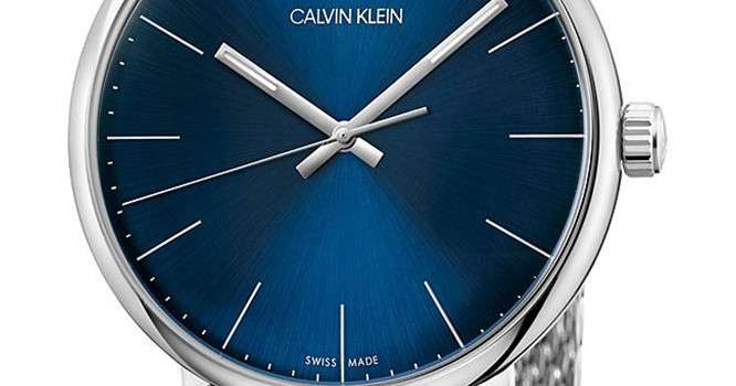  Shop Authentic Calvin Klein High Noon Quartz Blue Dial Silver Mesh Bracelet Watch for Men - K8M2112N - Luxxuri