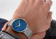  Shop Authentic Calvin Klein High Noon Quartz Blue Dial Silver Mesh Bracelet Watch for Men - K8M2112N - Luxxuri