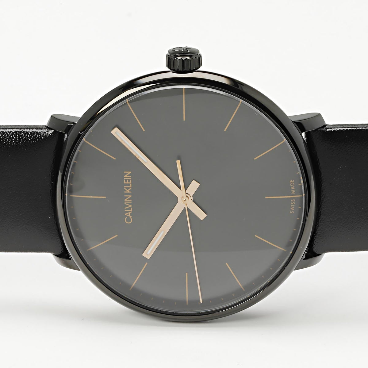  Shop Authentic Calvin Klein High Noon Quartz Black Dial Black Leather Strap Watch for Men - K8M214CB - Luxxuri