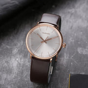  Shop Authentic Calvin Klein High Noon Silver Dial Brown Leather Strap Watch for Men - K8M216G6 - Luxxuri