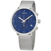  Shop Authentic Calvin Klein High Noon Chronograph Blue Dial Silver Mesh Bracelet Watch for Men - K8M2712N - Luxxuri