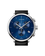  Shop Authentic Calvin Klein High Noon Chronograph Blue Dial Black Leather Strap Watch for Men - K8M271CN - Luxxuri