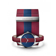  Shop Authentic Calvin Klein Rebel Blue Maroon Dial Maroon Leather Strap Watch for Women - K8P231UN - Luxxuri