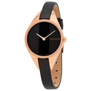  Shop Authentic Calvin Klein Rebel Black Dial Black Leather Strap Watch for Women - K8P236C1 - Luxxuri