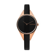  Shop Authentic Calvin Klein Rebel Black Dial Black Leather Strap Watch for Women - K8P236C1 - Luxxuri