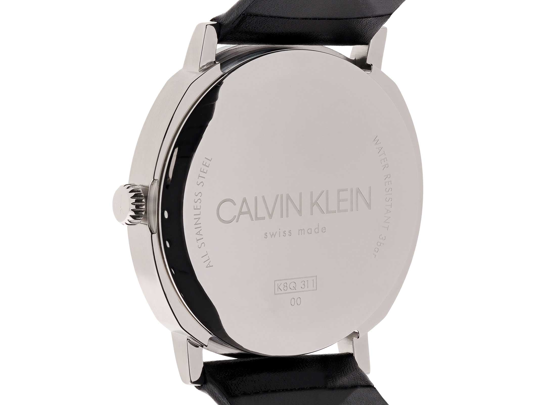 Shop Authentic Calvin Klein Posh Silver Dial Black Leather Strap Watch for Men - K8Q311C6 - Luxxuri