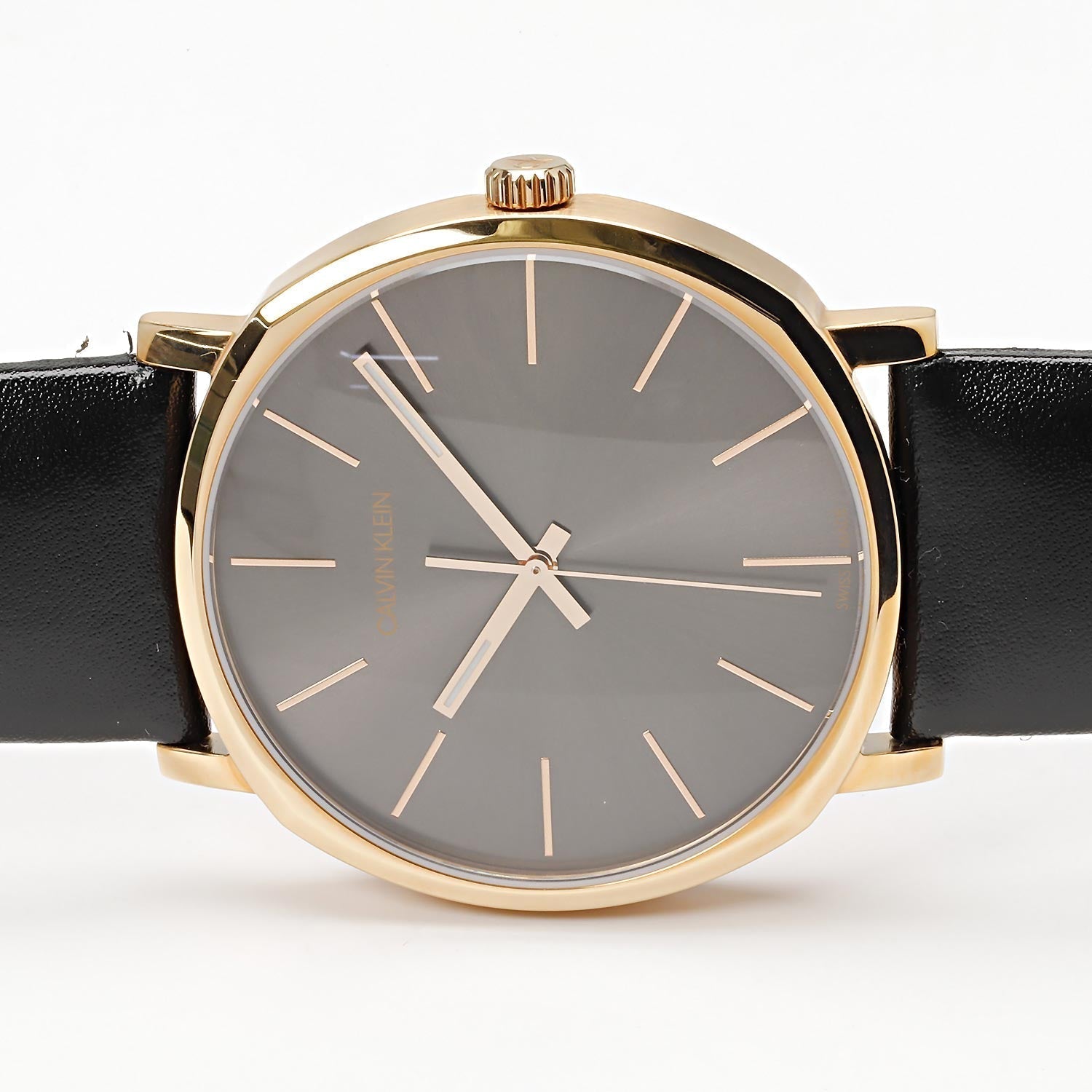  Shop Authentic Calvin Klein Posh Black Dial Black Leather Strap Watch for Men - K8Q316C3 - Luxxuri