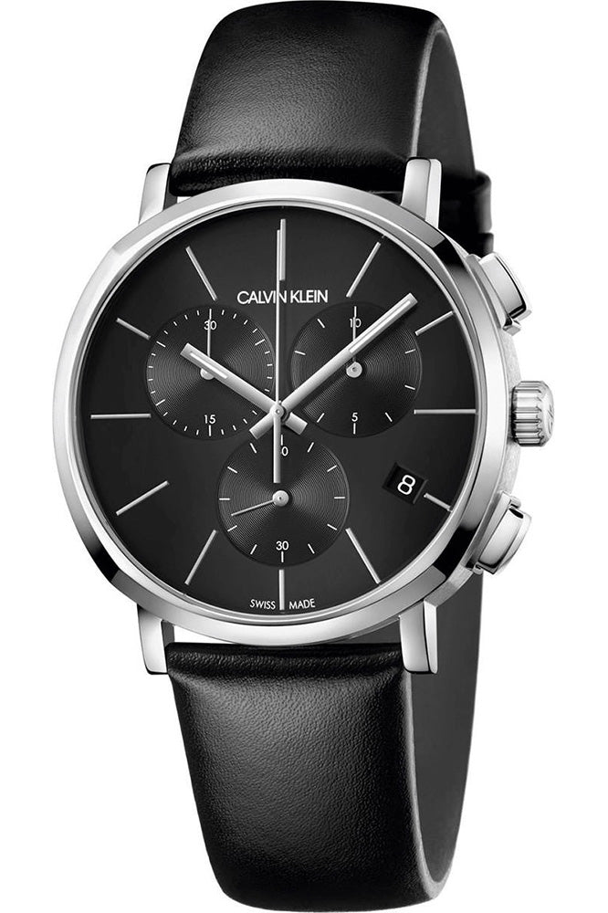  Shop Authentic Calvin Klein Posh Black Dial Black Leather Strap Watch for Men - K8Q371C1 - Luxxuri