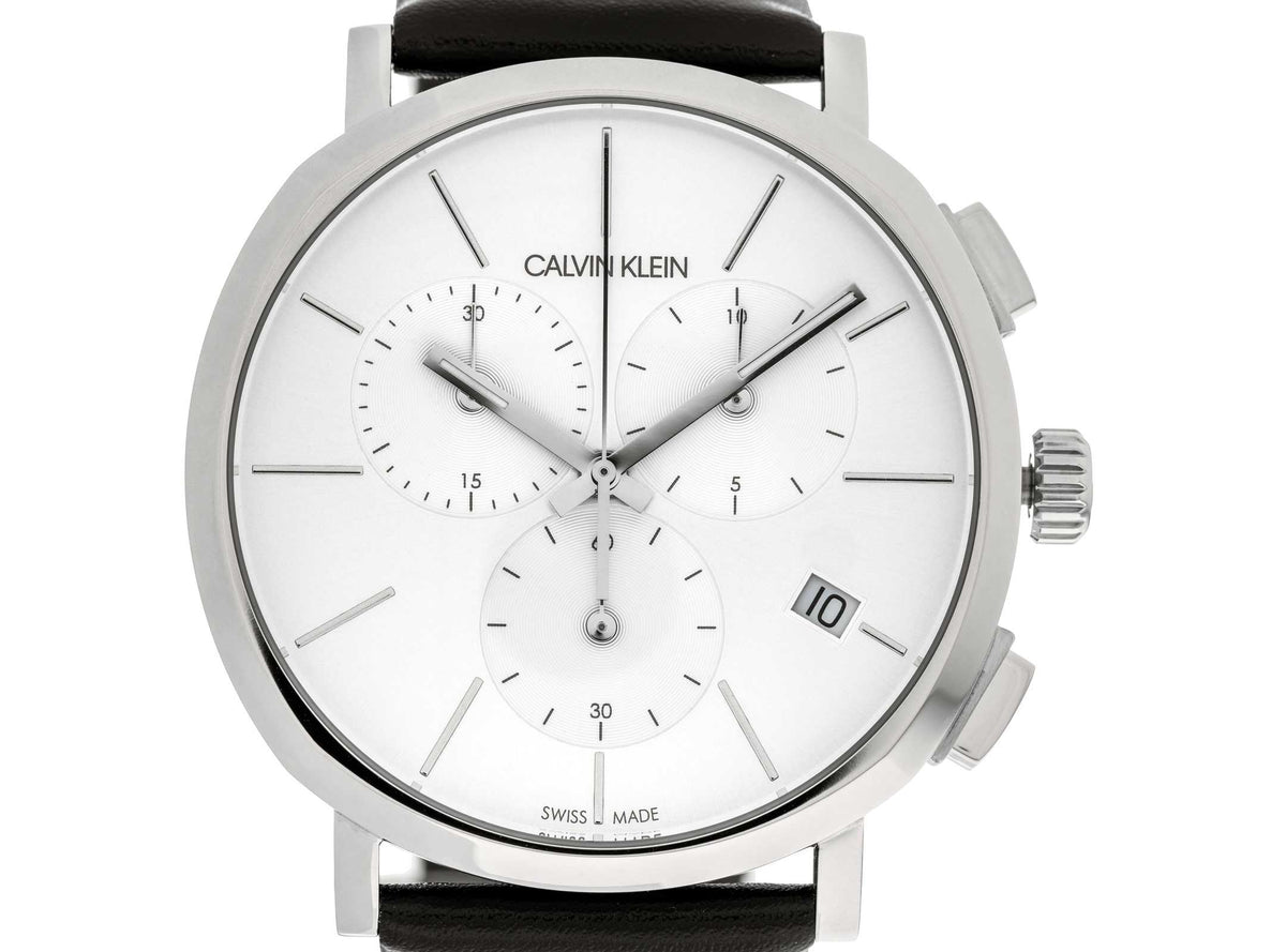  Shop Authentic Calvin Klein Posh Silver Dial Black Leather Strap Watch for Men - K8Q371C6 - Luxxuri