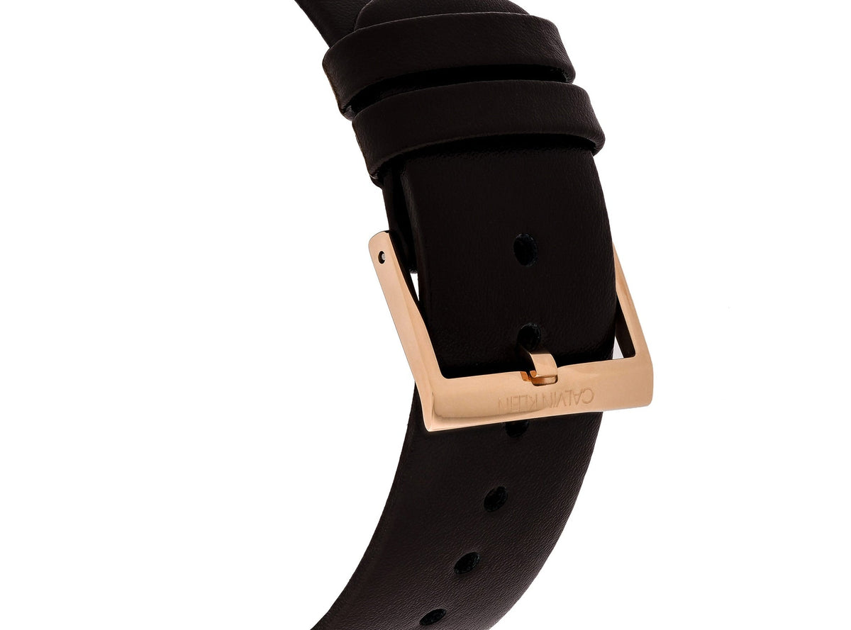  Shop Authentic Calvin Klein Posh Grey Dial Black Leather Strap Watch for Men - K8Q376C3 - Luxxuri