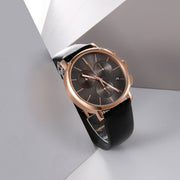  Shop Authentic Calvin Klein Posh Grey Dial Black Leather Strap Watch for Men - K8Q376C3 - Luxxuri