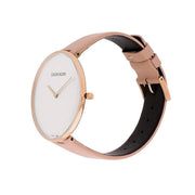  Shop Authentic Calvin Klein Full Moon Silver Dial Pink Leather Stap Watch for Women - K8Y236Z6 - Luxxuri