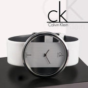  Shop Authentic Calvin Klein Glam Transparent Dial White Leather Strap Watch for Women - K9423101 - Luxxuri