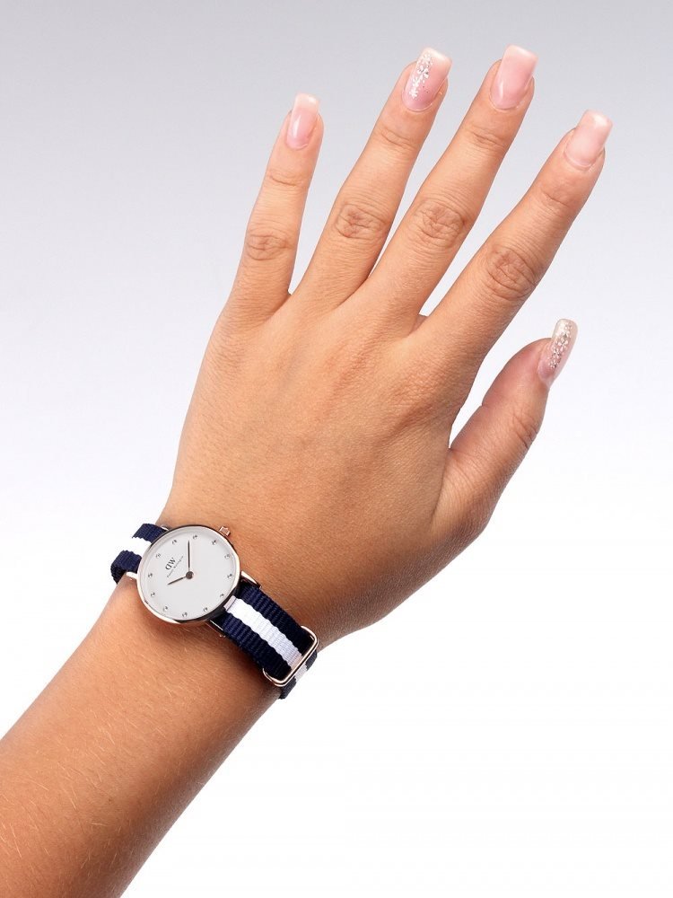  Shop Authentic Daniel Wellington Classy Glasgow White Dial Two Tone Nylon Strap Watch For Women - DW00100066 - Luxxuri