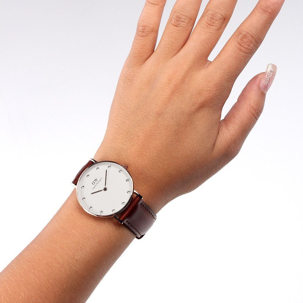  Shop Authentic Daniel Wellington Classy St Mawes White Dial Brown Leather Strap Watch For Women - DW00100075 - Luxxuri