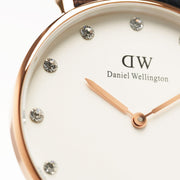  Shop Authentic Daniel Wellington Classic Sheffield White Dial Black Leather Strap Watch For Women - DW00100076 - Luxxuri