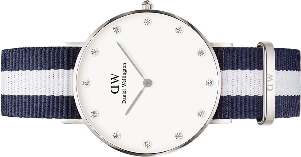  Shop Authentic Daniel Wellington Classy Glasgow White Dial Two Tone Nylon Strap Watch For Women - DW00100082 - Luxxuri