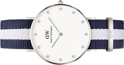  Shop Authentic Daniel Wellington Classy Glasgow White Dial Two Tone Nylon Strap Watch For Women - DW00100082 - Luxxuri