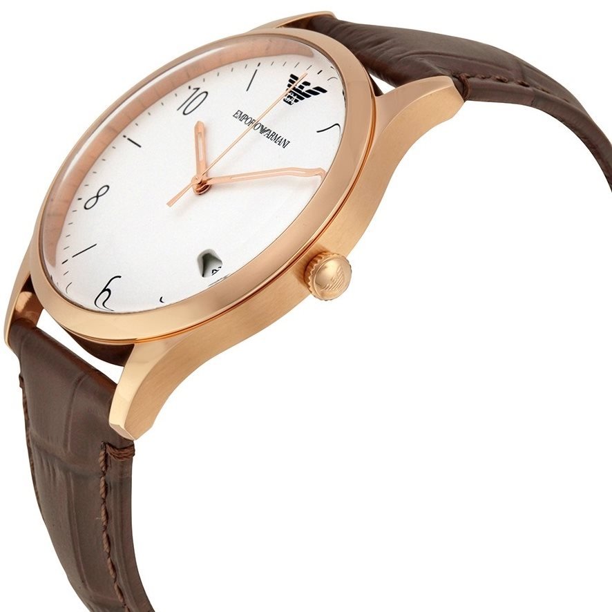  Shop Authentic Emporio Armani Beta Chronograph White Dial Brown Leather Strap Watch For Men - AR1915 - Luxxuri
