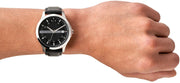  Shop Authentic Armani Exchange Hampton Chronograph Black Dial Black Leather Strap Watch For Men - AX2101 - Luxxuri