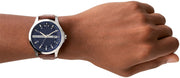  Shop Authentic Armani Exchange Hampton Chronograph Blue Dial Brown Leather Strap Watch For Men - AX2133 - Luxxuri