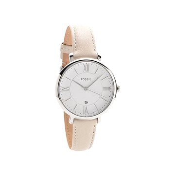  Shop Authentic Fossil Jacqueline White Dial Beige Leather Strap Watch for Women - ES3793 - Luxxuri