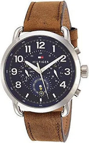  Shop Authentic Tommy Hilfiger Briggs Chronograph Blue Dial Brown Leather Strap Watch for Men - 1791424 - Luxxuri