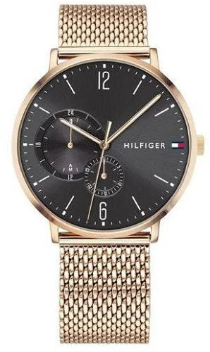  Shop Authentic Tommy Hilfiger Brooklyn Grey Dial Gold Mesh Bracelet Watch for Men - 1791506 - Luxxuri