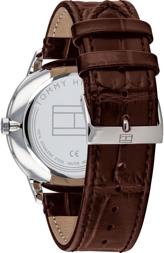  Shop Authentic Tommy Hilfiger Brad Chronograph White Dial Brown Leather Strap Watch For Men - 1710389 - Luxxuri