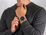  Shop Authentic Tommy Hilfiger Hunter Quartz Black Dial Silver Steel Strap Watch for Men - 1791610 - Luxxuri
