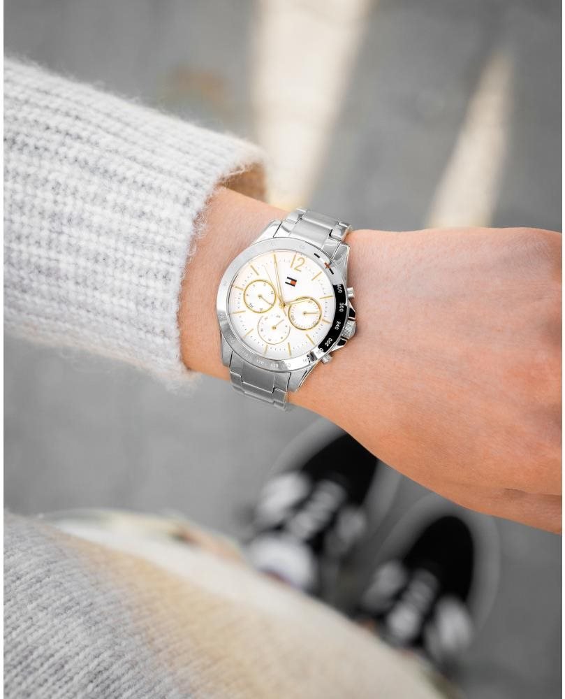  Shop Authentic Tommy Hilfiger Haven Multifunction Chronograph White Dial Silver Steel Strap Watch For Women - 1782194 - Luxxuri