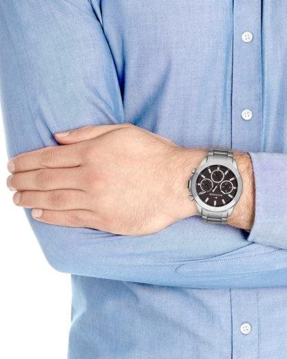  Shop Authentic Tommy Hilfiger Hudson Chronograph Quartz Brown Dial Silver Steel Strap Watch For Men - 1791229 - Luxxuri