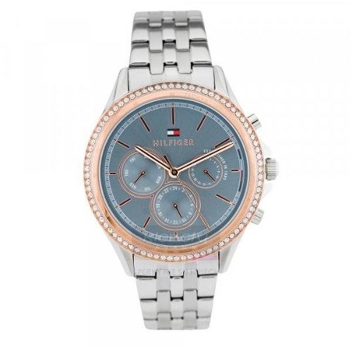  Shop Authentic Tommy Hilfiger Ari Diamonds Blue Dial Silver Steel Strap Watch for Women - 1781976 - Luxxuri