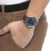  Shop Authentic Tommy Hilfiger Trent Quartz Blue Dial Brown Leather Strap Watch for Men - 1791066 - Luxxuri