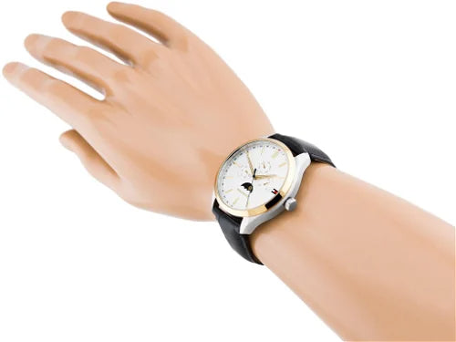  Shop Authentic Tommy Hilfiger Oliver Analog Silver Dial Black Leather Strap Watch for Men - 1791305 - Luxxuri