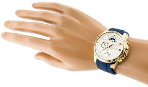  Shop Authentic Tommy Hilfiger Decker White Dial Blue Rubber Strap Watch for Men - 1791353 - Luxxuri