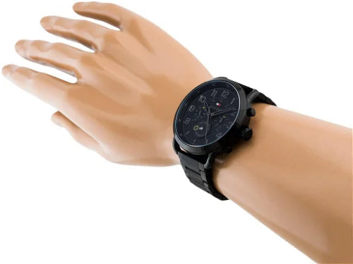  Shop Authentic Tommy Hilfiger Briggs Black Dial Black Steel Strap Watch for Men  - 1791423 - Luxxuri