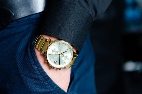  Shop Authentic Tommy Hilfiger Daniel White Dial Gold Steel Strap Watch for Men - 1710415 - Luxxuri