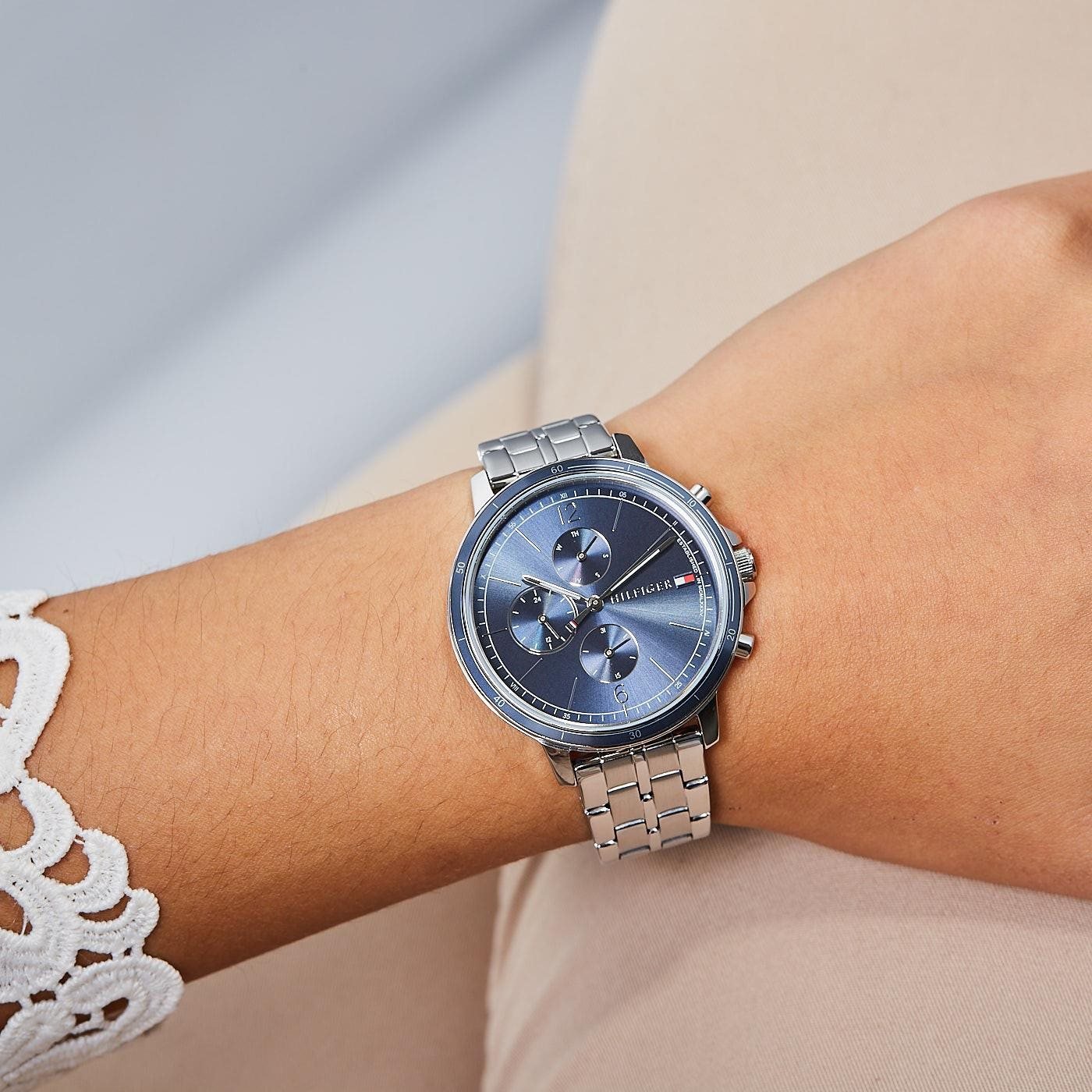  Shop Authentic Tommy Hilfiger Casual Quartz Blue Dial Silver Steel Strap Watch For Women - 1782188 - Luxxuri