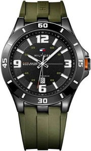  Shop Authentic Tommy Hilfiger Drew Black Dial Green Rubber Strap Watch for Men - 1791065 - Luxxuri