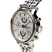  Shop Authentic Fossil Boyfriend Chronograph Silver Dial Silver Steel Strap Watch for Women - ES2198 - Luxxuri