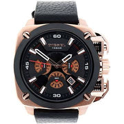  Shop Authentic Diesel BAMF Chronograph Black Dial Black Leather Strap Watch For Men - DZ7346 - Luxxuri