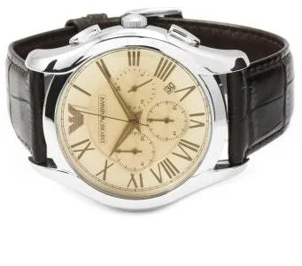 Shop Authentic Emporio Armani Valente Chronograph Brown Dial Brown Leather Strap Watch For Men - AR1785 - Luxxuri